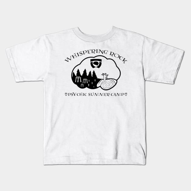 Whispering Rock Psychic Summer Camp Kids T-Shirt by Gumless